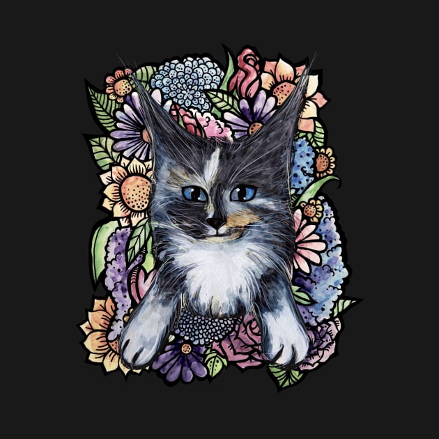 Maine Coon Dilute Calico Bouquet by bubbsnugg