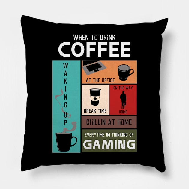 Drink Coffee Everytime im thinking of gaming Pillow by HCreatives