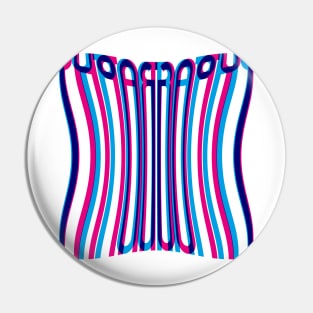 Warped Tall Typography (Cyan Magenta Blue) Pin