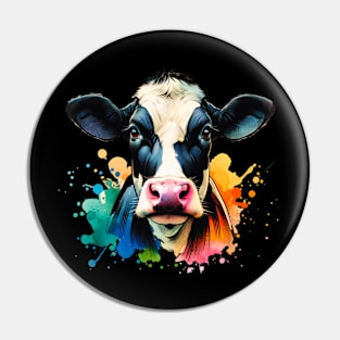 Watercolor Holstein Cow Pin