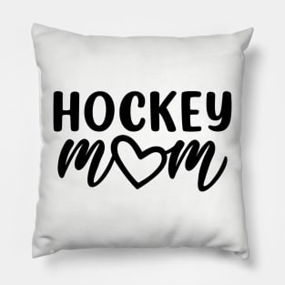 Hockey Mom Heart Black Pillow