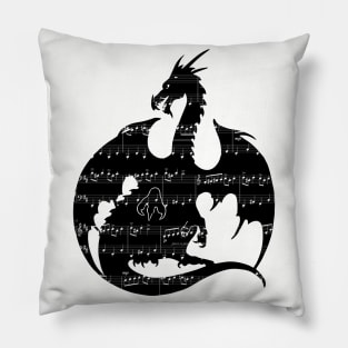 Music Dragon Silhouette Pillow