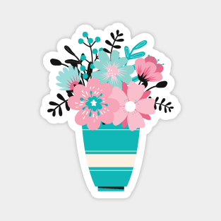 Beautiful Flowers in a Pot Magnet