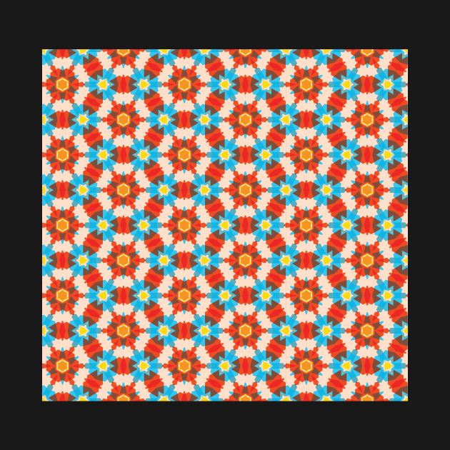 Retro 3D Colours Geometric Pattern by tanyadraws