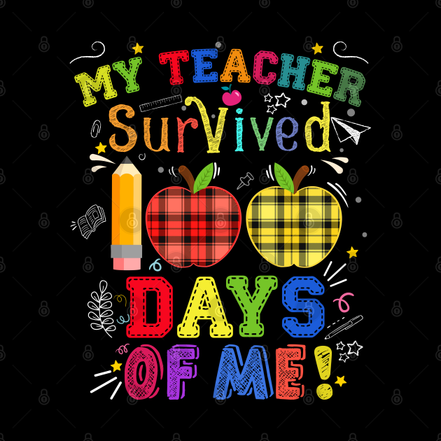 My Teacher Survived 100 Days Of Me T-shirt - 100 Days Of School - Tapestry | TeePublic