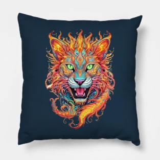 panther in fire Pillow