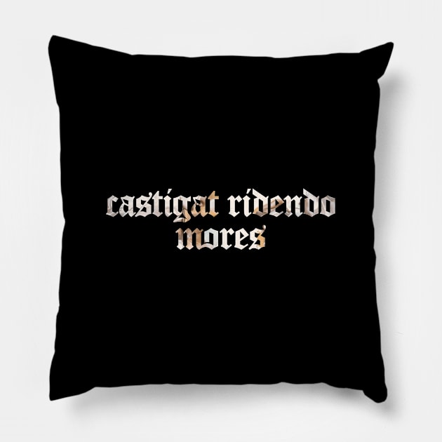 Castigat Ridendo Mores - Laughing Corrects Morals Pillow by overweared