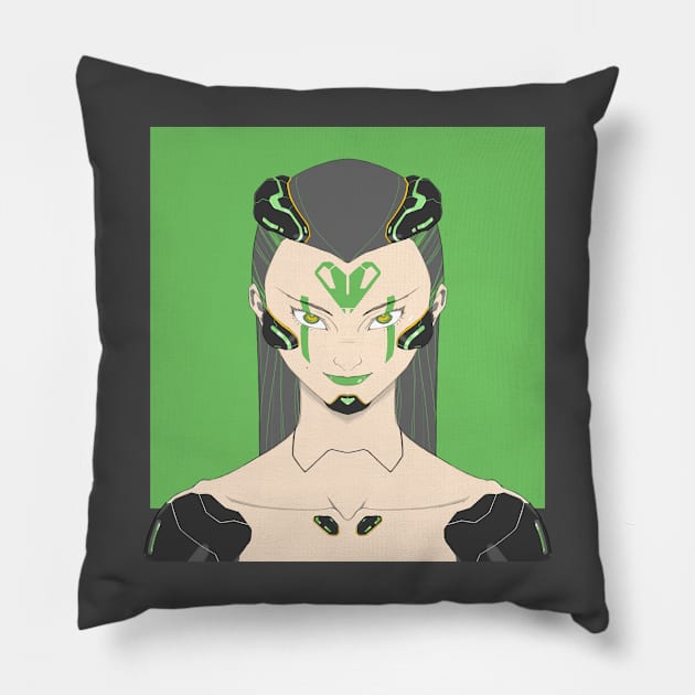 Mantis Green No Hex Pillow by danielsingzon