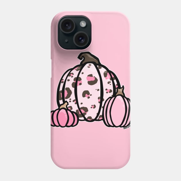 Pink Leopard Print Pumpkin Phone Case by Jan Grackle