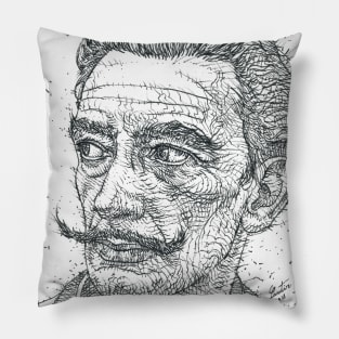 SALVADOR DALI - ink portrait Pillow