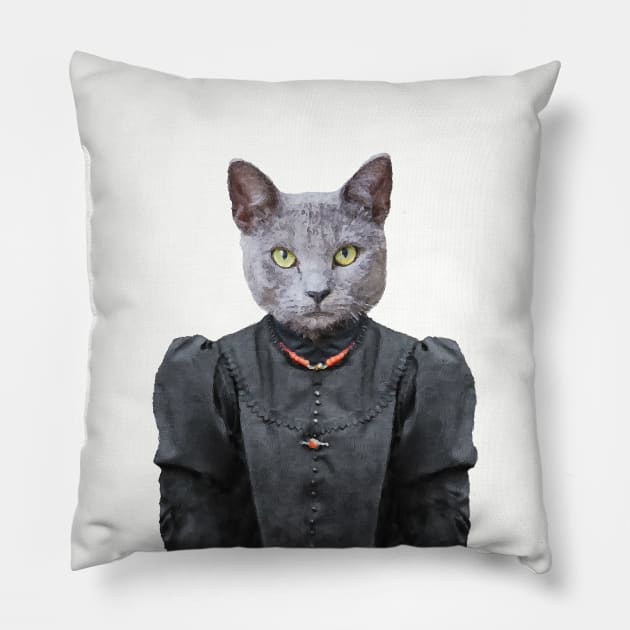 Victorian Goth Cat Pillow by DarkMaskedCats