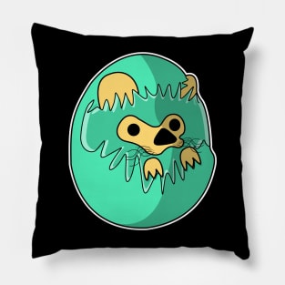 cute cyan baby porcupine Pillow