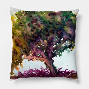 Watercolor tree study Pillow