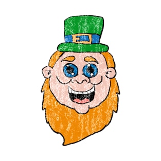 Faded Happy Leprechaun Head T-Shirt