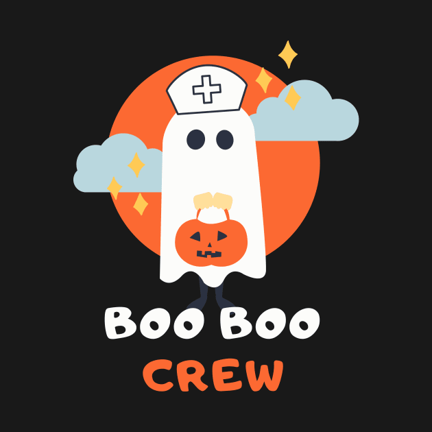 Boo Boo Crew funny Nurse Halloween ghost in Nurse hat design by BlueLightDesign