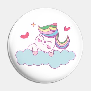 Adorable unicorn on a cloud Pin