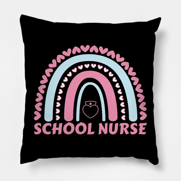 School Nurse Rainbow Leopard Appreciation Nursing For Women Pillow by Quardilakoa