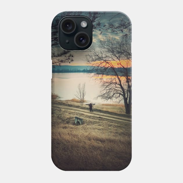 wanderer on the road Phone Case by psychoshadow