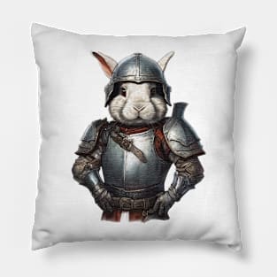 rabbit knight in shining armour Pillow