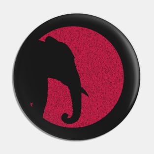 Minimalist Distressed Red Sun African Elephant Pin