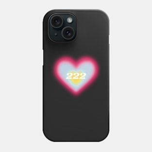 222 angel number heart aura colorful aesthetic Phone Case