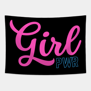 Black Typographic Girl Power Tapestry