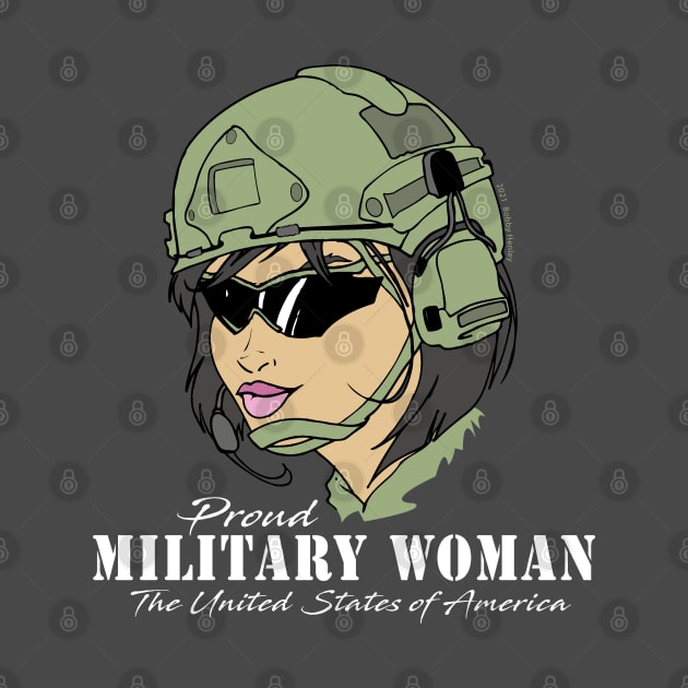 Proud Military Woman V3  (dark tees) by Illustratorator