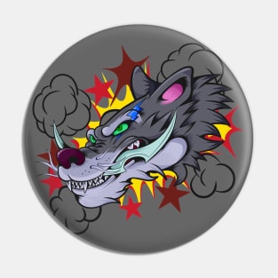 Dope wolf Gang mean face illustration Pin