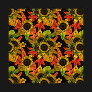 Autumn bouquet on black T-Shirt