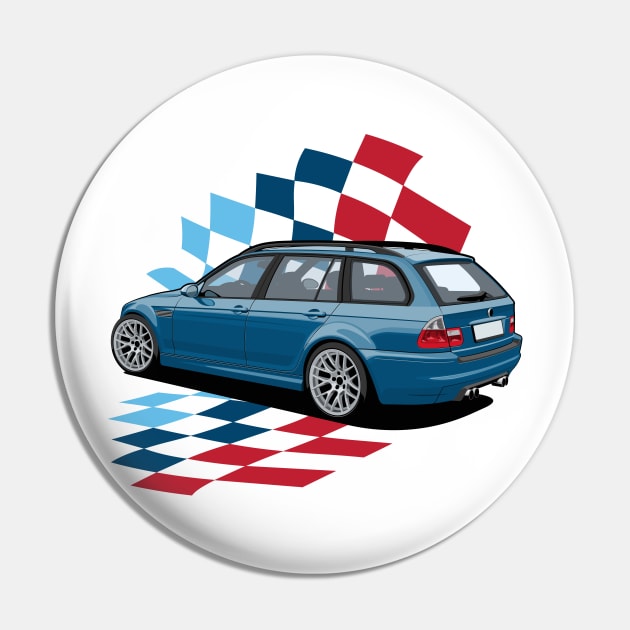 Laguna Seca Blue Wagon Pin by icemanmsc