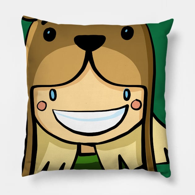 girl in a bear hat Pillow by duxpavlic