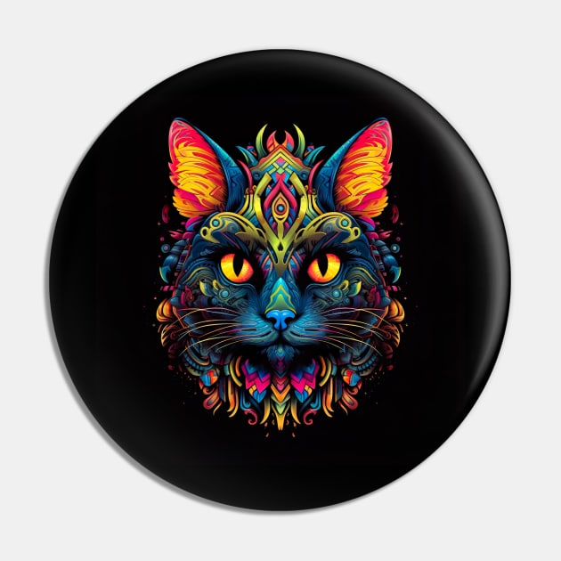 Regal Trippy Cat Pin by Owndigiart