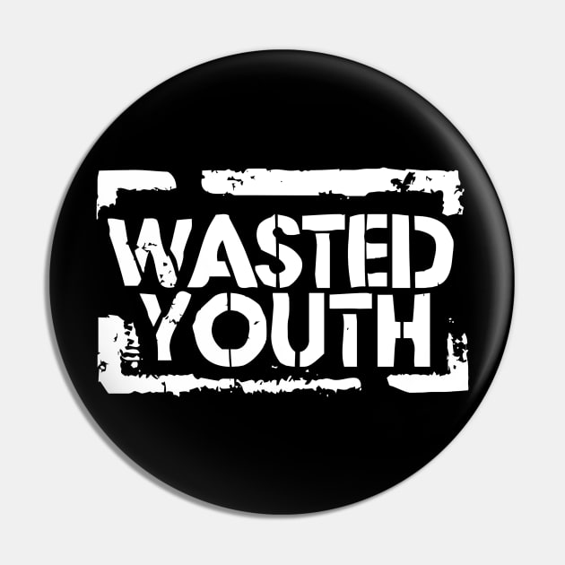 Wasted Font White Pin by lrvarley