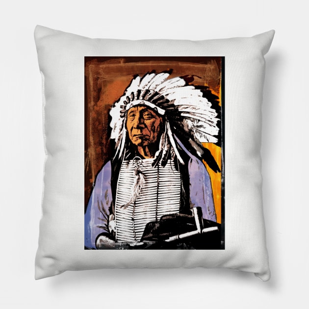 RED CLOUD-OGLALA LAKOTA SIOUX Pillow by truthtopower