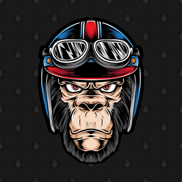 Monkey Biker Head by DDP Design Studio