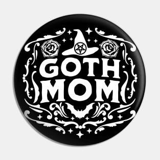 Goth Mom Halloween Mothers Day Witchcraft Retro Vintage Pin