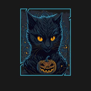 Horror black catloween T-Shirt