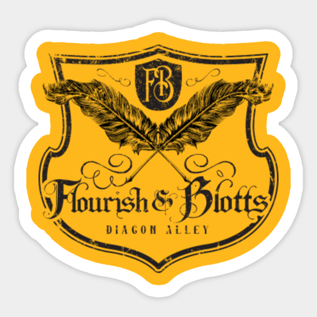 Flourish And Blotts Harry Potter Sticker Teepublic 'brave and daring fire lion' sticker by cute artist. flourish and blotts