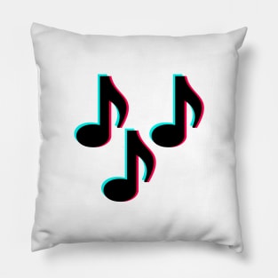 TikTok Music Notes Black Pillow