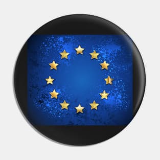 Grungy European Union symbol Pin