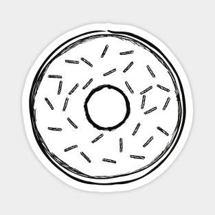 Basic Sketch of Donut Covered with Sprinkles Magnet