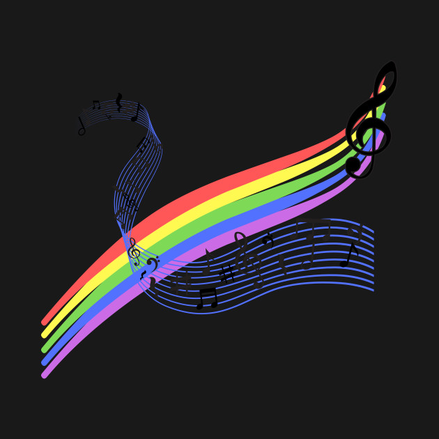 Discover Music and rainbows - Musical Note - T-Shirt