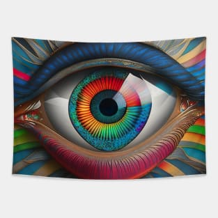 [AI Art] Eye Of Rainbows, Art Deco Style Tapestry