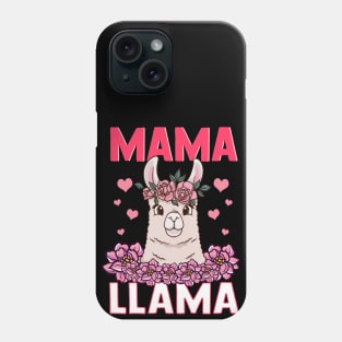 Mama Llama Mom Motherhood Floral Hearts Mothers Day Phone Case