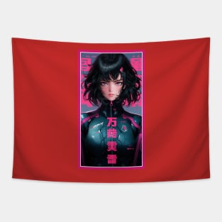 Anime Race Girl | Quality 3D Anime Artwork | Pink Red Black Blue Chibi Manga Anime Art Tapestry