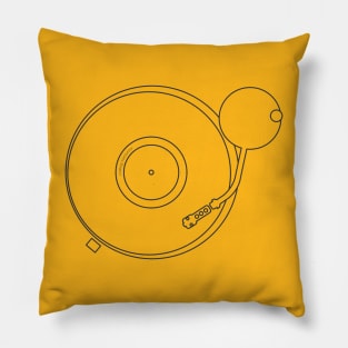 Record Player - Turntable in black Pillow