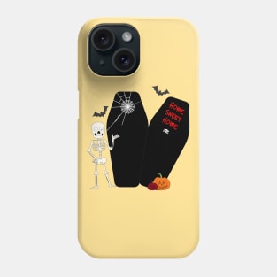 halloween skeleton coffin vector art Phone Case