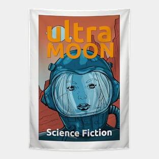 YELLOW ULTRA MOON sci-fi travel to the moon Tapestry