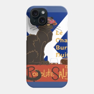 Le Chat Burns Nuit  Scottish Saltire Phone Case