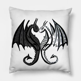 Yin Yang Dragons Pillow